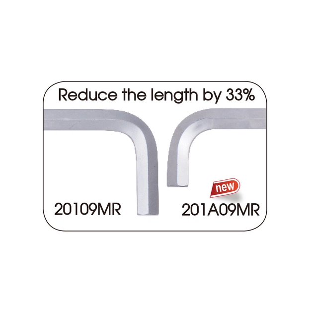 Ключ KING TONY шестигранний 9 шт. Г- подібний з кулькою 1,5-10 мм (201A09MR) - picture 3