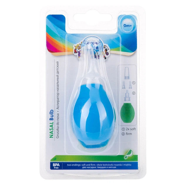 Носовой аспиратор Canpol с двумя насадками голубой (9/119) - изображение 3