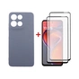Чохол до мобільного телефона Dengos Motorola G15/G15 Power Carbon + glass 2pcs (Grey) (DG-CTG2P-17) - зменшене зображення 1