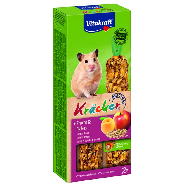 Лакомство для грызунов Vitakraft Kracker с фруктами для хомяков 2 шт (4008239251541) - изображение 1