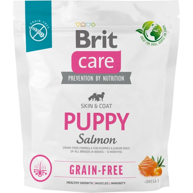 Сухий корм для собак Brit Care Dog Grain-free Puppy з лососем 1 кг (8595602558827) - зображення 1