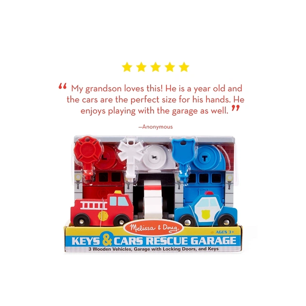 Ігровий набір Melissa&Doug Дерев'яний гараж рятувальних машин з ключами (MD4607) - picture 4