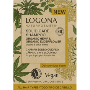 Твердий шампунь Logona Конопля і Бузина для блиску і прискорення росту волосся 60 г (4017645043985) зображення 1