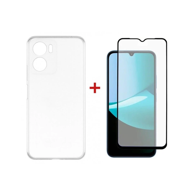 Чохол до мобільного телефона Dengos Kit for Motorola G06 case + glass Transparent (DG-KM-169) - зображення 1