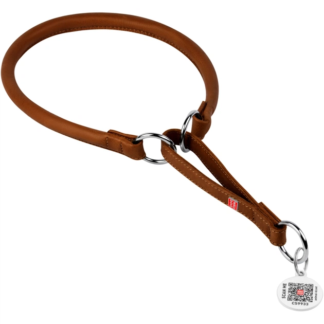 Ошейник для животных WAUDOG Soft с QR паспортом, круглый, Ш 13 мм Д 61-70 см коричневый (75356) - изображение 1
