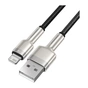Дата кабель USB 2.0 AM to Lightning 2.0m 2.4A metal black Baseus (CALJK-B01) - зменшене зображення 2