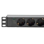 Силовий блок Kingda 19" 1U 9xSchuko, С14, без кабелю (KD-GER(16)N1009WKPB19A-C14) - зменшене зображення 2