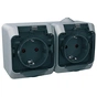 Розетка Schneider Electric CEDAR подвійна 2К+З зі шторками та прозорою кришкою сіра IP44 (WDE000625) - зменшене зображення 1