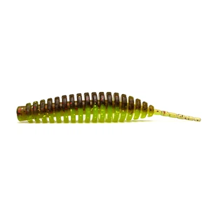 Силікон рибальський FishUP Tanta 2.5" 203 - Green Pumpkin/Flo Chartreuse (8шт/уп) (1864.14.50) зображення 1