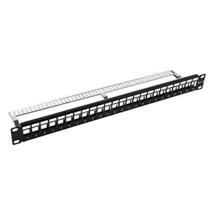 Патч-панель Kingda 19" 1U STP для 24 модуля Kyestone (KD-PP23-STP-BK-24P) изображение 1