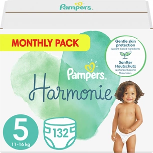 Підгузки Pampers Harmonie Розмір 5 (11-16 кг) 132 шт (8006540156476) зображення 1