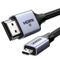 Кабель мультимедійний HDMI M to HDMI micro M 1.0m V2.1 8K60Hz HD164 black UGREEN (15516) - зменшене зображення 1