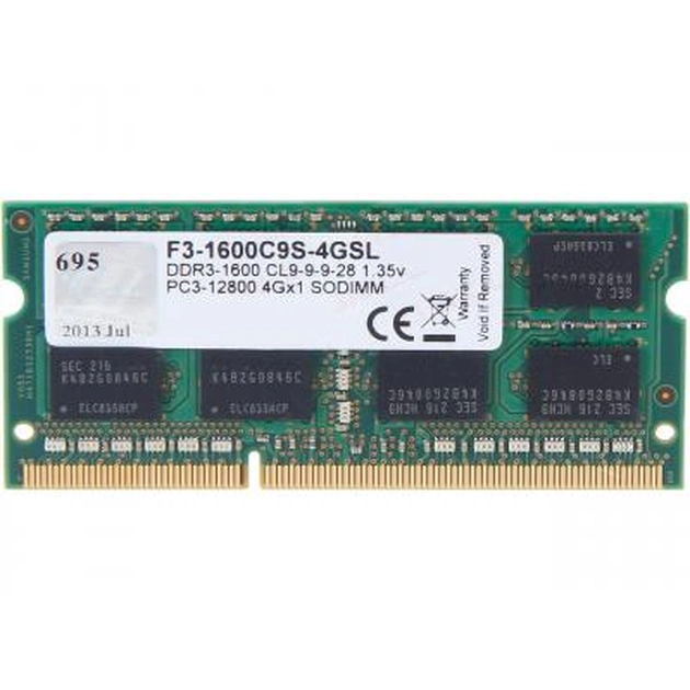 Модуль пам'яті для ноутбука SoDIMM DDR3L 4GB 1600 MHz G.Skill (F3-1600C9S-4GSL) - зображення 1