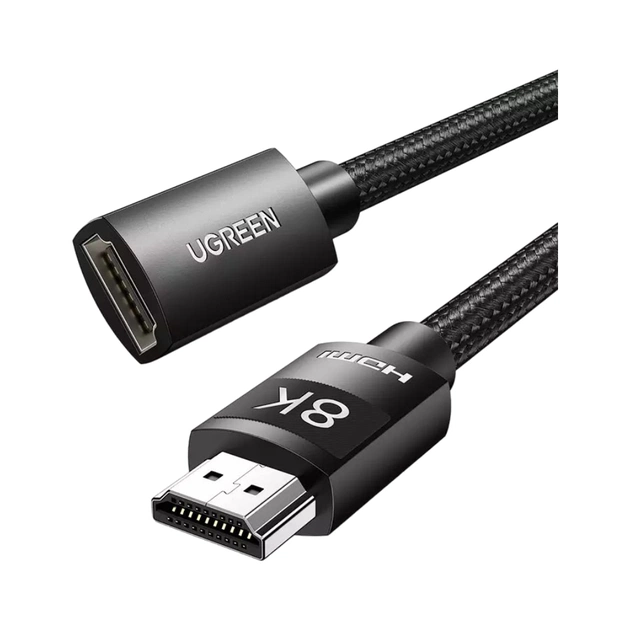 Кабель мультимедийный HDMI M to HDMI F 1.0m 8K HD151 black Ugreen (40447) - изображение 1