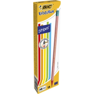Олівець графітний Bic Evolution Stripes HB, з гумкою (bc8960342) зображення 1