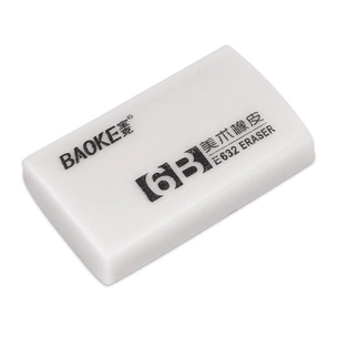 Гумка Baoke прямокутна 39 х 23 х 10 мм, TPR білий 6B, 36 шт (E632) изображение 1