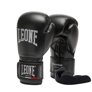 Боксерські рукавички Leone GN383 Thunder Black 16 унцій (GN383_Black_16oz) зображення 1