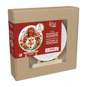 Картина по номерам Rosa Заквітчана", кругла, 15 см, з мольбертом (4823098548720) picture 1