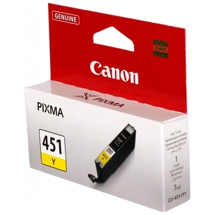 Картридж Canon CLI-451 Yellow PIXMA MG5440/ MG6340 (6526B001) зображення 1