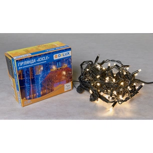 Гірлянда Delux Icicle 75LED 2x0.7m 18 flash теплий білий/чорний IP44 EN (90012960) зображення 1