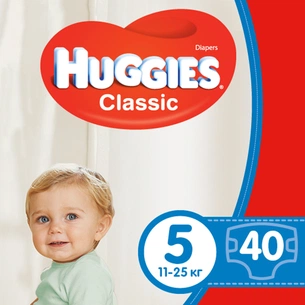 Підгузки Huggies Classic 5 (11-25 кг) Jumbo 40 шт (5029053573922) зображення 1