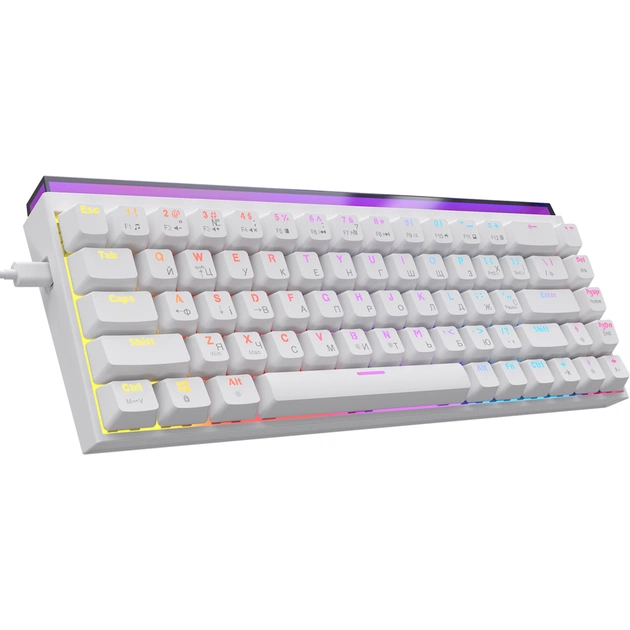 Клавіатура Ajazz NK68 Red Switch USB UA White (NK68-R-W) - picture 3