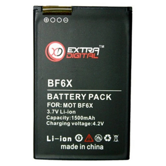 Акумуляторна батарея Extradigital Motorola BF6X (1500 mAh) (DV00DV6135) - зображення 1