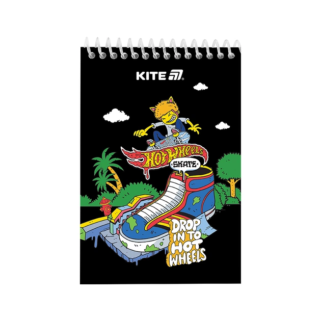 Блокнот Kite на спирали Hot Wheels А6, 48 листов, нелинованный (HW25-196-2) - изображение 1