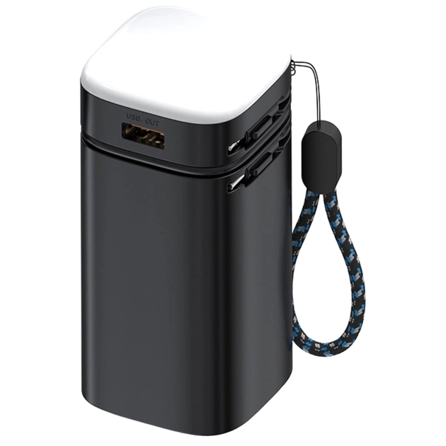 Батарея універсальна Atria 20000mAh, PD/22.5W, QC/3.0, Built-in flashlight, Black (WPD-69B) - зображення 1