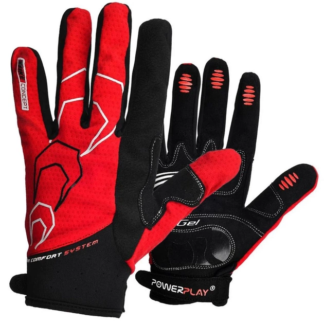 Велорукавиці PowerPlay 6556 Red L (6556C_L_Red) - зображення 1