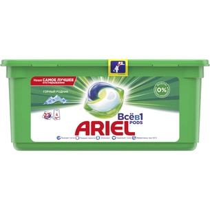 Капсули для прання Ariel Pods Все-в-1 Гірське джерело 27 шт. (8001090456113) зображення 1