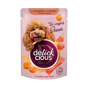 Влажный корм для собак Delickcious Полоски с лососем и морковью в крем-супе 85 г (4820269142053) изображение 1