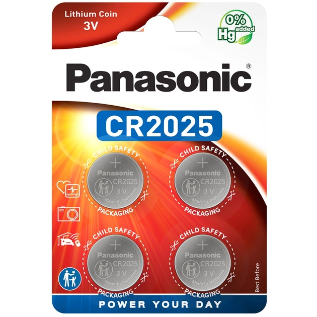 Батарейка Panasonic CR 2025 Lithium * 4 (CR-2025EL/4B) - изображение 1