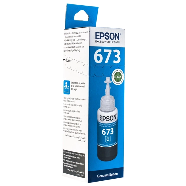Контейнер с чернилами Epson 673 cyan 70мл L800/1800 (C13T67324A) - изображение 1