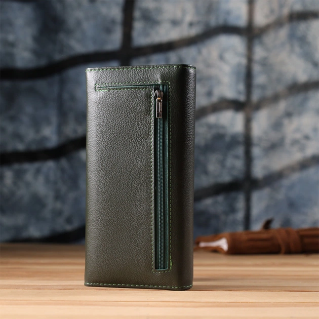 Гаманець ST Leather З натуральної шкіри Зелений (23067) - изображение 11