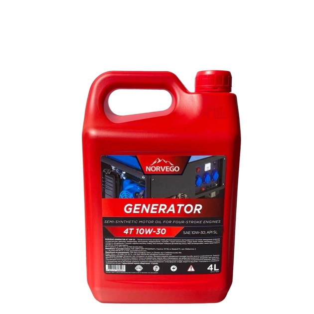 Моторна олива NORVEGO GENERATOR 4T 10W30 4 л - зображення 1