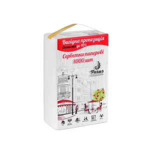 Серветки столові Parus 1 шар 1000 шт. (4820205440014) зображення 1