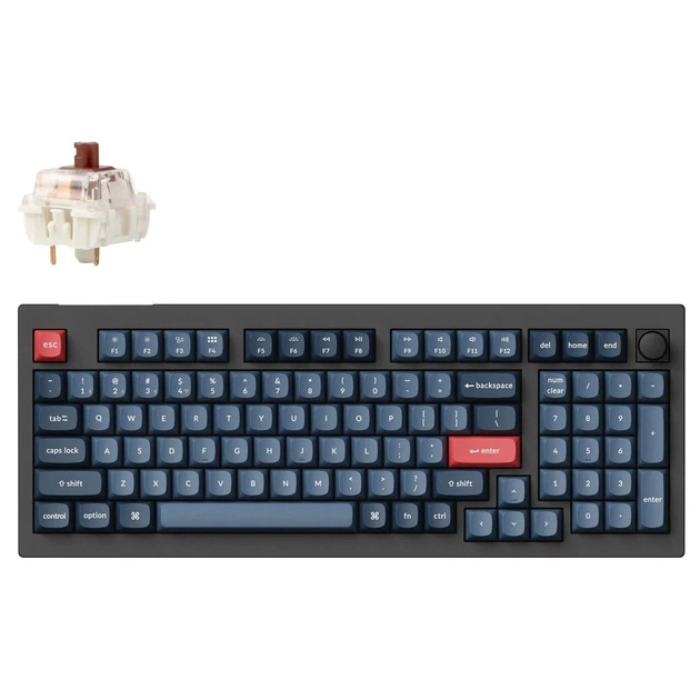 Клавіатура Keychron V5 Max Gateron Jupiter Brown Knob Hot-Swap QMK Wireless/Bluetooth/USB-А UA Black (V5M-D3-UA) - зображення 1