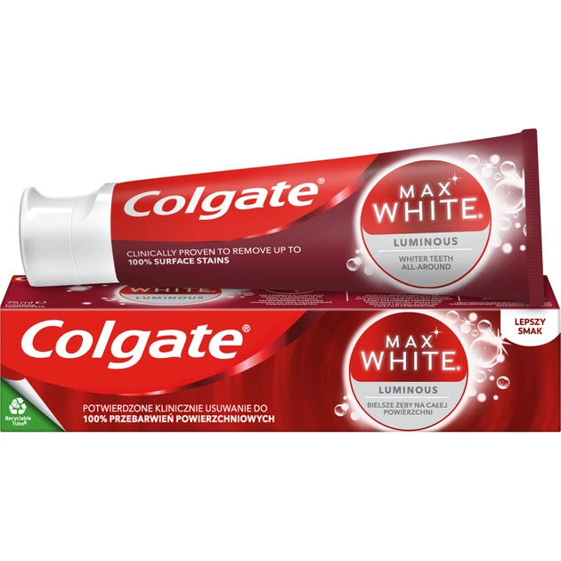 Зубна паста Colgate Max White Luminous 75 мл (8714789867632) - зображення 1