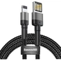 Дата кабель USB 2.0 AM to Lightning 1.0m 2.4A Cafule Special Edition Black-Grey Baseus (CALKLF-GG1) - уменьшенное изображение 1