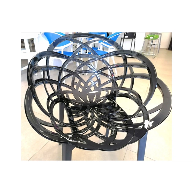 Кухонний стілець PAPATYA flora ml сидіння прозоро-димчате, колір 38, хромовані ніжки (2303) - picture 3