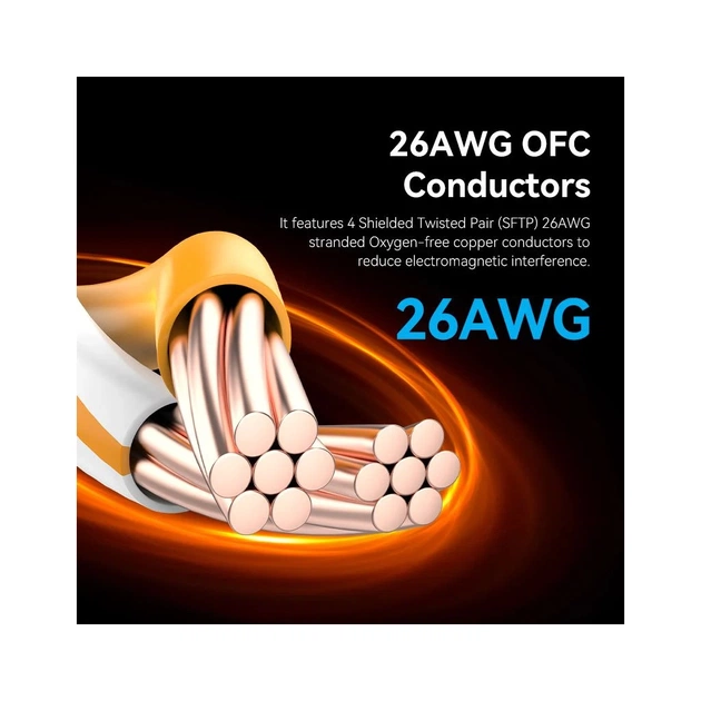 Патч-корд 1м, S/FTP cat 8 RJ-45 black Vention (IKKBF) - picture 5