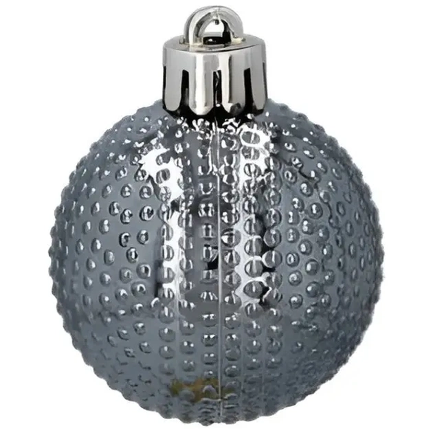 Ялинкова іграшка Chomik пластикові кульки 16 шт, 4 см, сріблясті і біли (5900779877351_3) - picture 6