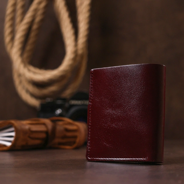 Портмоне Shvigel Шкіряне Бордове (16505) - изображение 10