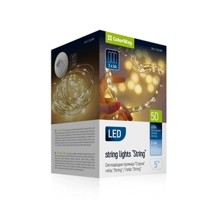 Гірлянда ColorWay Струна LED 50 5 м теплий колір 3 AA Battery (CW-G-50L5NB) зображення 1