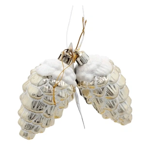 Ялинкова іграшка Chomik Шишки 9 см, 2 шт, золоті (5900779895386_1) зображення 1