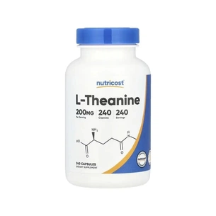 Вітамінно-мінеральний комплекс Nutricost L-теанін, 200 мг, L-Theanine, 240 капсул (NCS67936) зображення 1