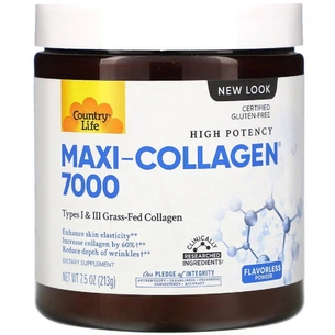 Вітамін Country Life Колаген 1 і 3 Типів + Біотин, Maxi Collagen, 7,5 унцій (210 (CLF-05070) зображення 1