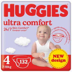 Підгузки Huggies Ultra Comfort 4 (7-18 кг) M-Pack 132 шт (5029053590523) зображення 1