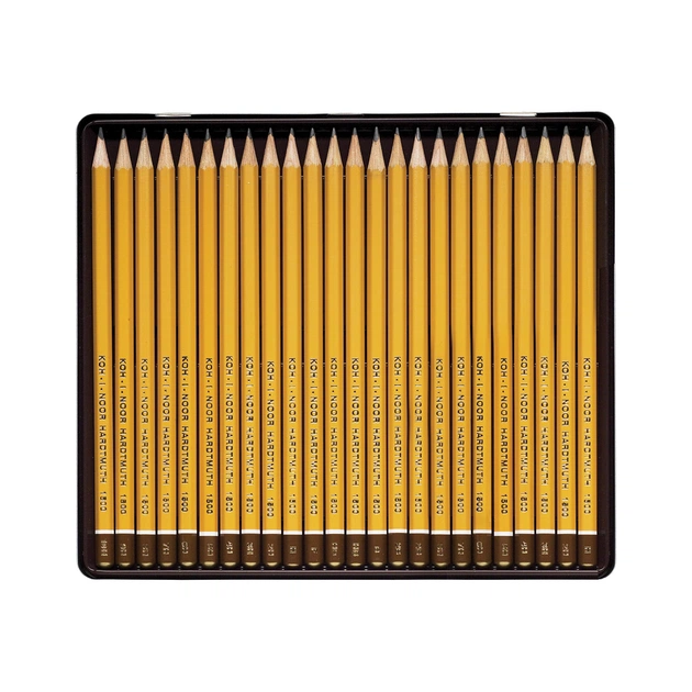 Олівець графітний Koh-i-Noor Набір 8В-10Н металевий пенал 24 шт (1504) - зображення 2